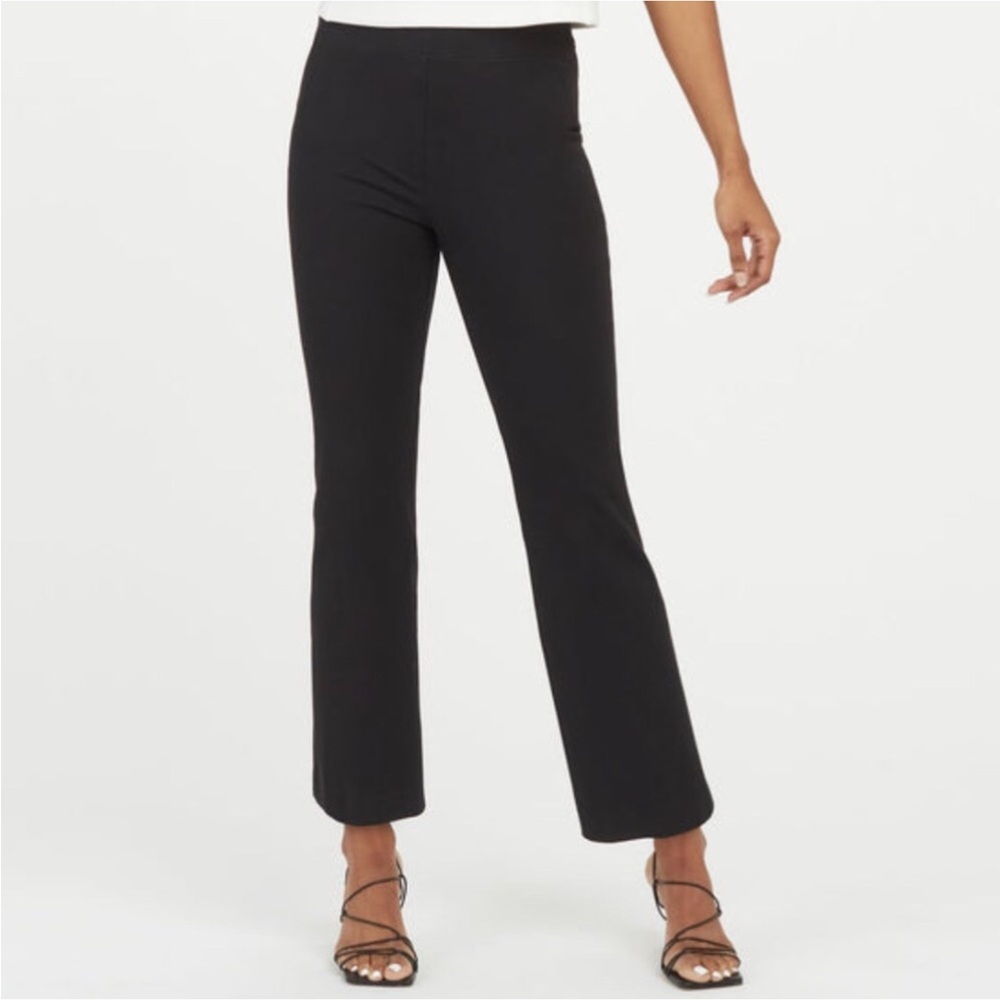 SPANX Jeans Cropped Stretch Small Black Flare
